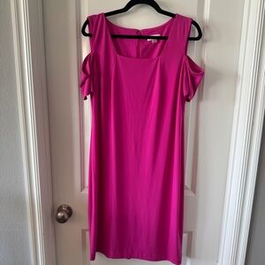 Calvin‎ Klein Pink Cold Shoulder Sheath Dress